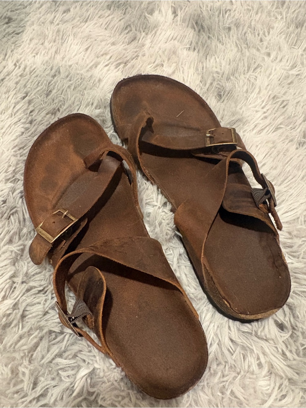 Brown Leather Women’s Adjustable Buckle Sandals